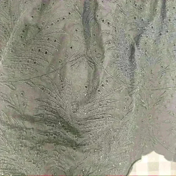 DEMOCRACY Womens Short Sleeve Round Neck Embroidered Eyelet Woven Top Black Sz M - Picture 10 of 12